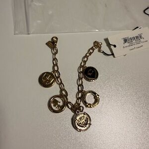 Coach Gold Charm Bracelet with Black Accents
